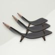 Modern Coconut Leaf Bowl Set  Black Wood