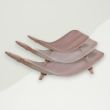 Modern Coconut Leaf Bowl Set  Beige Wood