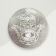 Eclectic Selenite Plate White Hamsa Hand Selenite 10x9