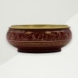 Eclectic Charcoal Incense Jar Red Brass 3x7.7