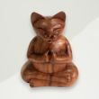Eclectic Incense Holder Brown Cat Suar Wood 17x10