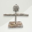 Eclectic Jewelry Stand Grey Buddha Wood 30x36