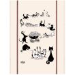 Kitchen Towel Print Multi Chats Dubout Ecru 60 X 80 Set of 3