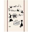 Kitchen Towel Print Multi Chats Dubout Ecru 60 X 80 Set of 3