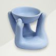 Modern Oil Burner Blue Hand Ceramic 10x11