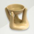 Modern Oil Burner Yellow Hand Ceramic 10x11