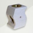Modern Oil Burner White Sandstone & Brass Dish 7x6
