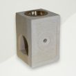 Modern Oil Burner White Sandstone & Brass Dish 7x7