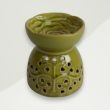 Eclectic Oil Burner Green Floral Ceramic 9x9