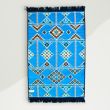 Oriental Kilim Rug Blue Cotton Blend 80x125