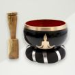 Eclectic Singing Bowl Black Buddha Brass 10.7x5