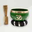 Eclectic Singing Bowl Green Om Brass 10.7x5