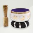 Eclectic Singing Bowl White Yinyang Brass 10.7x5