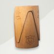 Set of 2: Eclectic Stool Beige Lotus Flower Wood 30x39