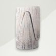 Set of 2: Eclectic Stool White Lotus Flower Wood 30x39