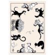 Dubout Chats Farandole tea towel ecru 48 X 72 Set of 3