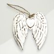 Bohemian Wood Wall Accent White Angel Wings White Washed Albesia Wood 1.5x7